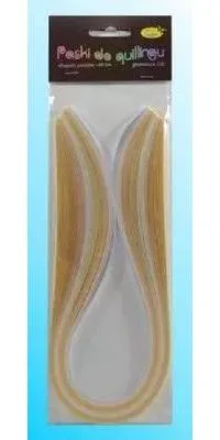 Imagen del producto de Tiras para quilling de 10 mm x 50 cm, color crema, paquete de 100 unidades - Galeria Hobby