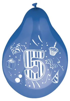 Obrázek produktu pro Papstar Zahlenluftballons Ø 25 cm farbig sortiert Zahl 5