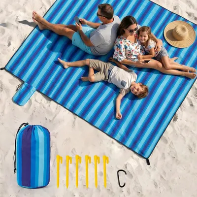 Produktbild von Große Wasserdichte Picknickdecke 213 x 243 cm mit 6 Heringen
