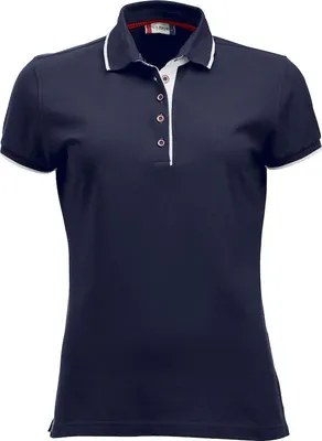 Produktbild von Damen Polohemd Seattle mit Kontraststreifen und 5 Knöpfen, 190 g/m²
