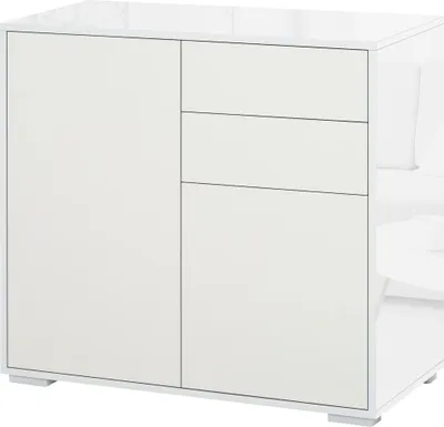 Obrázek produktu pro Komoda - Obývací pokojová skříň - 2 dveře - 2 zásuvky - Nastavitelná police - 79x36x74 cm - K samostavbě