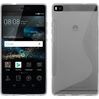 Produktbild von PhoneNatic Case kompatibel mit Huawei P8 - clear Silikon Hülle S-Style + 2 Schutzfolien