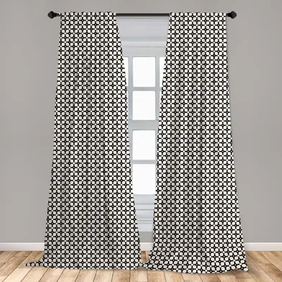Produktbild von Abakuhaus, Fenstervorhänge, Monochrome Quadrate Kreise, 2-Panel-Set, 150 x 225 cm