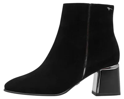 Produktbild von Tamaris Damen Leder Stiefel mit Reißverschluss, runder Spitze und Blockabsatz