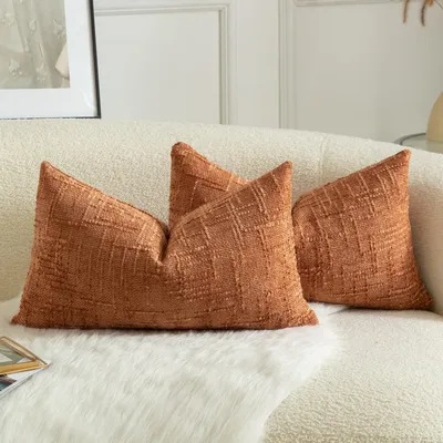 Immagine prodotto di Set di 2 federe per cuscini in velluto, 30x50 cm, colore terracotta