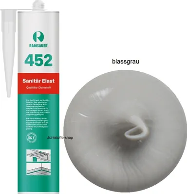 Produktbild von Ramsauer 452 Sanitär Elast 1K Silikon Dichtstoff 310ml Kartusche Blassgrau