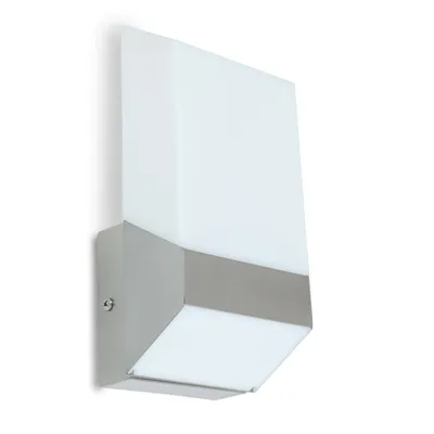 Produktbild von Eco-Light LED Außenleuchte Wandlampe Flat silber IP54 6W 600lm warmweiß 3000K