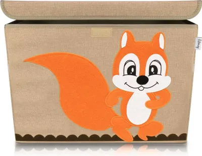 Produktbild von Lifeney Aufbewahrungsbox Kinder groß 51 x 36 x 36 I Spielzeugkiste I Kiste mit Deckel für Kinderzimmer I Aufbewahrungsboxen mit Deckel I Spielzeugaufbewahrung (Eichhörnchen)
