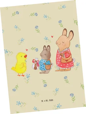 Produktbild von Mr. & Mrs. Panda bildkarte Ostern Geschenke - Blumig - Geschenk, Postkarte, Ansichtskarten, Kunstkarten, Osterhase, Schokohase, Postkarten, Frühling, Hase, Ansichtskarte