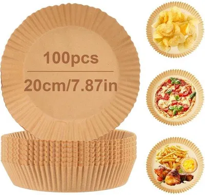 Immagine prodotto di Carta antiaderente per friggitrice ad aria da 20 cm, monouso, per cottura al forno