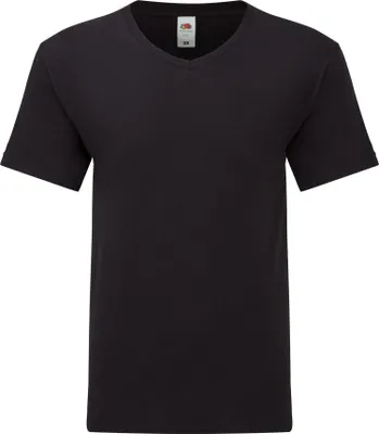 Produktbild von Fruit of the Loom - "Iconic" T-Shirt V-Ausschnitt für Herren/Damen Uni LT1663 (M) (Schwarz)