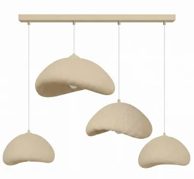 Image de Lustre Luminaire en métal écru - 52 × 40 × H 110 cm - 4 x E27 Max 40W - IP20