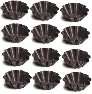 Produktbild von 12 x Backform Kuchenform Brotbackform BRIOCHE Non-Stick °110mm/42mm Antihaft Lebensmittelecht - ohne PFOA oder PFOS