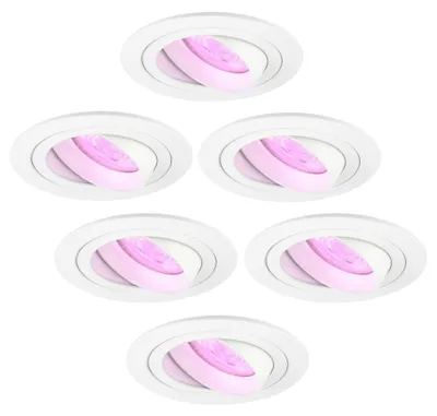 Image de Ledvion lot de 6 spot encastre LED rond blanc RGB dimmable WiFi