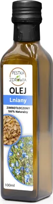 Zdjęcie produktu dla Olej LNIANY PestkaZdrowia Zimno Tłoczony Świeży Omega-3 Budwig Dieta 100 ml