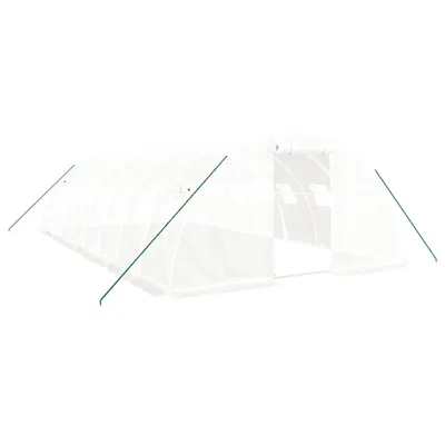 Image de vidaXL Serre avec cadre en acier blanc 32 m² 8x4x2 m
