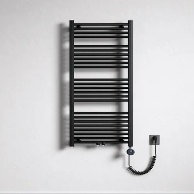 Produktbild von Mai & Mai Badheizkörper Elektrisch 60x120 cm matt Anthrazit, Handtuchwärmer für Strom, Seitenanschluss, Röhrenheizkörper Badheizung mit Heizstab 600W