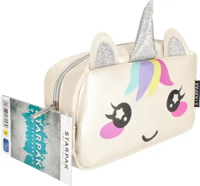 Zdjęcie produktu dla Piórnik Saszetka Srebrny Unicorn Starpak