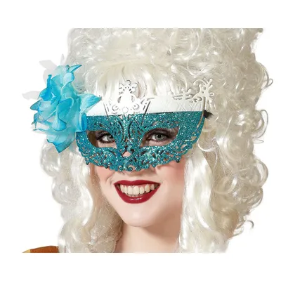 Produktbild von Venezianische Maske in Blau für Maskenball, Karneval, Fasching und Kostümpartys