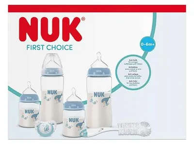Produktbild von NUK Babyflaschen Set Anti-Kolik 0-6 Monate -frei Wal-Design