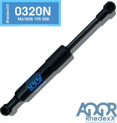 Produktbild von Gasdruckfeder Ersatz LIFT-O-MAT 320N Gasdruckdämpfer Kesseböhmer mit Aufnahme aus Metall Schwarz