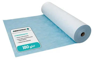 Produktbild von Abdeckvlies selbstklebend Atmungsaktiv - Dampfoffen ca. 1200g/m² 24h – 180g/m² -1m x 10m (10m²) , Renovierungsvlies, Malervlies, Abdeckvlies selbsthaftend, Treppenvlies