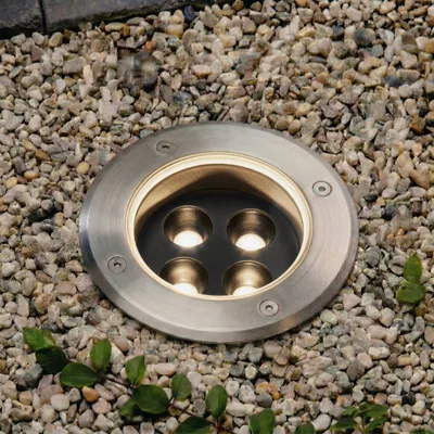 Produktbild von Arcchio LED-Bodeneinbauspot Thentos, Ø 12 cm 40° nickel IP67