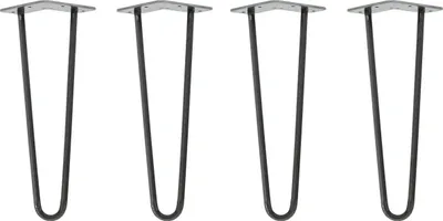 Immagine prodotto di Natural Goods Berlin Gambe HAIRPIN, gambe a forcina, gambe per mobili, gambe per tavoli, antracite industriale, 35 cm, 2 montanti, 4 pezzi
