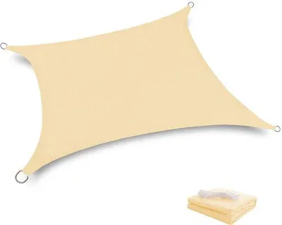 Productafbeelding van Beschermhoes, rechthoekig, 2x3 meter, ademend HDPE - UV-bescherming voor tuin, pergola, terras, camping - zandkleurig