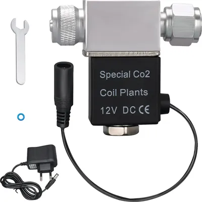 Produktbild von Magnetventil für Aquarium-CO2-Systemregler, DC 12 V Ausgang, Anschluss M10 x 1 Außengewinde, Einzelkopf, geräuschlose Niedertemperaturversion