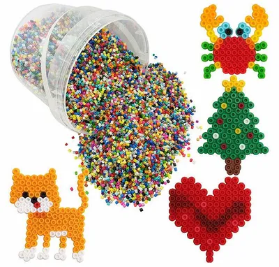 Image de 30 000 perles à repasser dans un seau - 22 couleurs