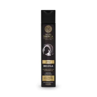 Obrázek produktu pro Natura Siberica Beluga Šampon pro stimulaci růstu vlasů pro muže, 250ml.