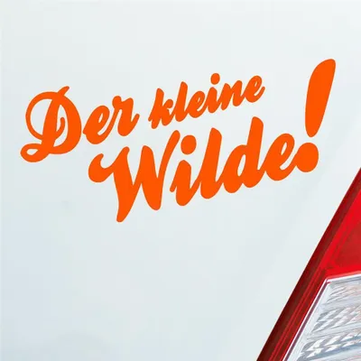 Produktbild von Auto Aufkleber Der kleine Wilde! Car Tuning Motorrad 18x8 cm Orange Sticker Heckscheibenaufkleber