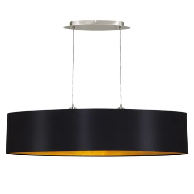 Immagine prodotto di Eglo Modern Textile MASERLO nichel opaco, paralume, NERO / ORO, E27 max. 2X60W