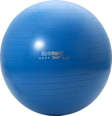 Produktbild von Christopeit Gymnastikball – Vielseitiger Trainingsball für Kräftigungs-, Dehn- und Gleichgewichtsübungen, Größen 65 cm & 75 cm, Max. 100 kg, Inklusive 2-Wege-Pumpe, Bequeme Sitzgelegenheit & Leicht zu reinigen