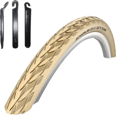 Produktbild von 1 x Schwalbe Delta Cruiser Decke Creme 37-622 (28 x 1,40)  inkl. Reifenheber