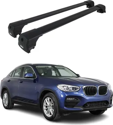 Image de Barres de toit transversales pour BMW X4 G02 2018-2025 Aluminium Noir ABE