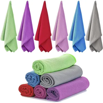 Obrázok produktu pre Chladiaca mikrovláknová utierka, 6 kusov, 90x30 cm, vhodná na šport a cestovanie
