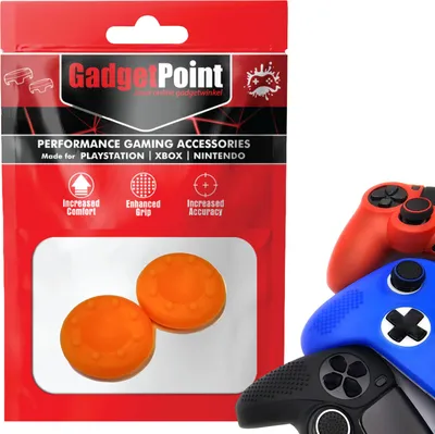 Produktbild von Thumbgrips - Thumb Grips voor PlayStation, PS5, Xbox X/S, One & Switch Pro Controller - Gaming Thumbgrips - Performance Anti-Slip Thumbsticks - Bescherming Accessoires - Thumbgrips 8 stippen - Oranje -