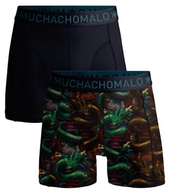 Produktbild von Muchachomalo Jungen Boxershorts – 2er Pack – Baumwolle Stretch – Bequeme Unterwäsche – Größe 146/152 - DRAGON1010-01J