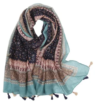 Immagine prodotto di Sciarpa da donna, motivo floreale, 180 x 85 cm, adatta per la primavera, l'estate, l'autunno e l'inverno