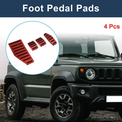 Produktbild von 4 Stk Manuelle Fu?pedalauflagen Fu?gaspedalabdeckungen für Suzuki Jimny JB70W 2018-2022 Aluminiumlegierung Rot
