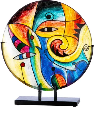 Zdjęcie produktu dla Casablanca Glasart, Schale, flach, rund, "Verona", Glas, mehrfarbig, , L. 10 cm, B. 38,5 cm, H. 41,5 cm 44655