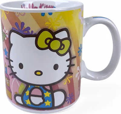 Produktbild von Hello Kitty Tasse Kindertasse Keramik Becher 325 ml im Geschenkkarton