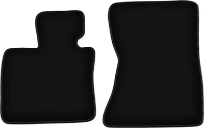 Produktbild von Wielganizator Velours-Autoteppiche vorne – passend für BMW X5 E70 (SUV, Bj. 2006-2013) –  schwarz, passgenau, mit Befestigungen set 2 Stk.