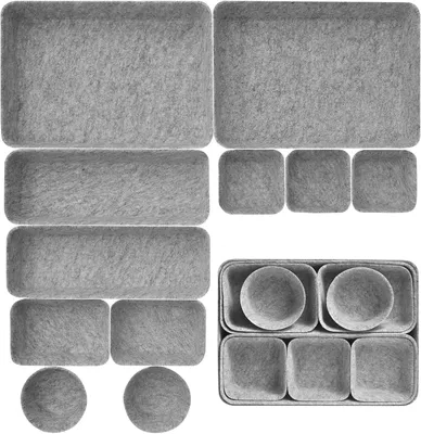 Produktbild von Felt-Organizer-Set, 11 Stück in Grau, stapelbar in 5 Größen