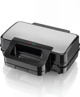 Obrázek produktu pro Sendvičovač Arendo 3 v 1, vaflovač a kontaktní gril, sendvičovač, odnímatelné desky s nepřilnavým povrchem, 900 W, dvouzónový panini gril s regulací teploty, bez BPA