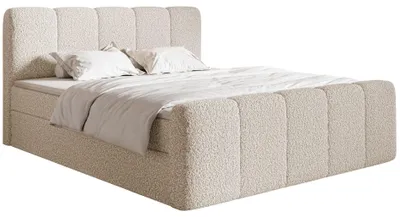 Produktbild von Selsey Cloudy II - Boxspringbett 200x200 cm, mit Bettkästen und Topper, Bouclé Hellbeige