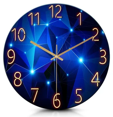 Produktbild von IvoQ Lautlose Wanduhr - 30 cm - Stilvolles und beruhigendes blaues Design