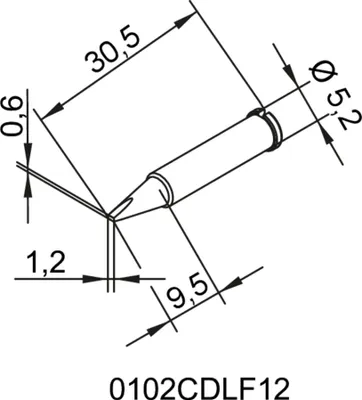 Produktbild von Lötspitze Ser.102 meißelförmig B.1,2mm 0102 CDLF12/SB ERSA